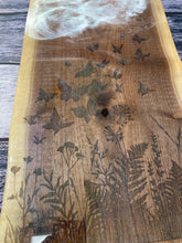 Load image into Gallery viewer, Laser engraved clouds and wildflowers
