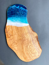 Load image into Gallery viewer, Large Olive Wood Platter in Ocean
