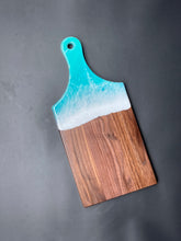 Load image into Gallery viewer, Walnut Classic Serving/Cutting Board in Tantalizing Teal
