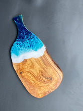 Load image into Gallery viewer, Medium Rustic Olive Wood Paddle in Ocean
