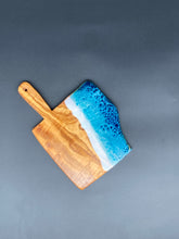 Load image into Gallery viewer, Small Rustic Olive Wood Paddle in Ocean
