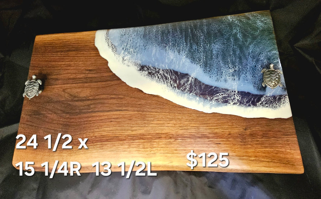 Live edge walnut translucent wave